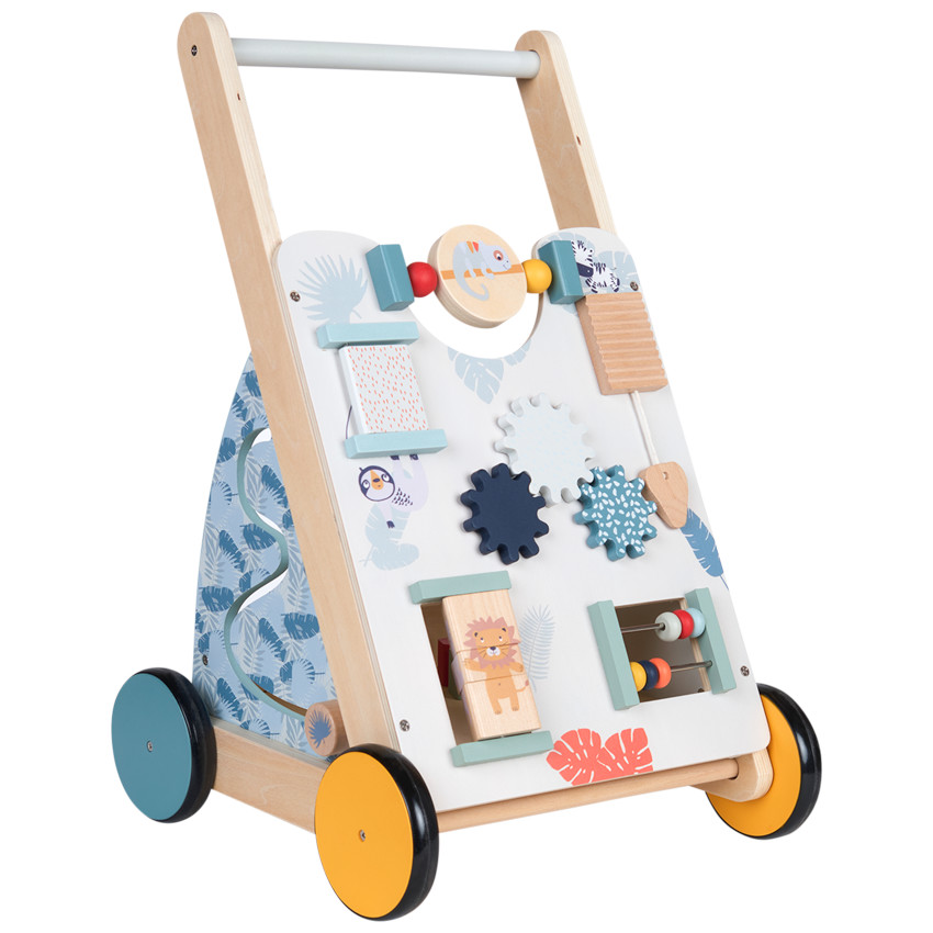 Houten Loop- en Activiteitenwagen Happy Wild 