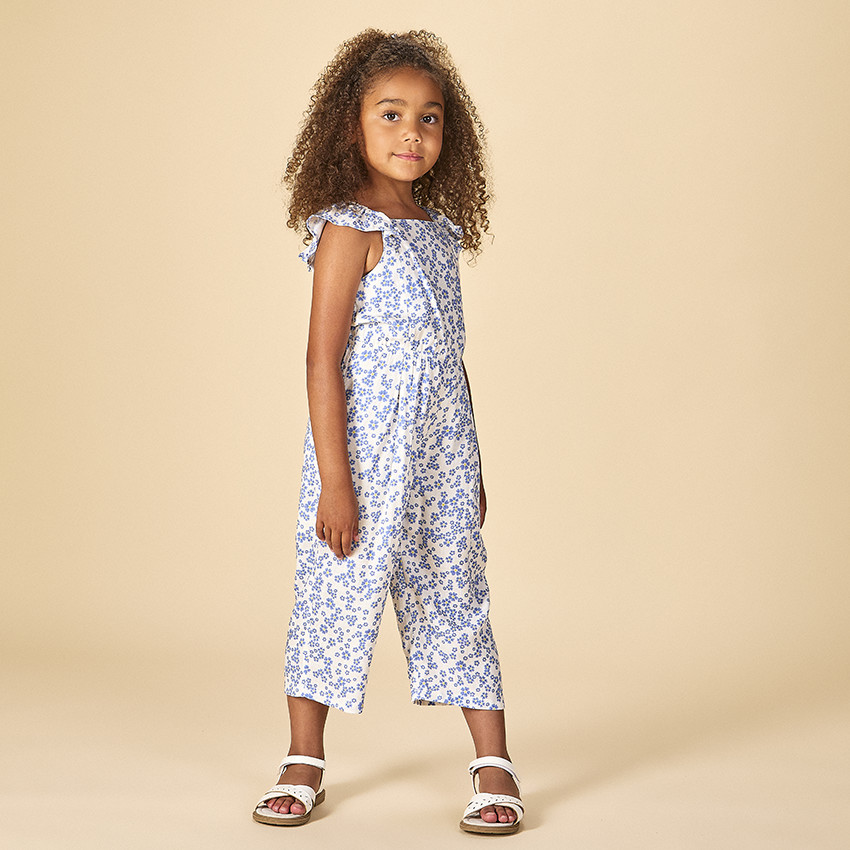 Combinaison longue imprimé fleuri pour fille 