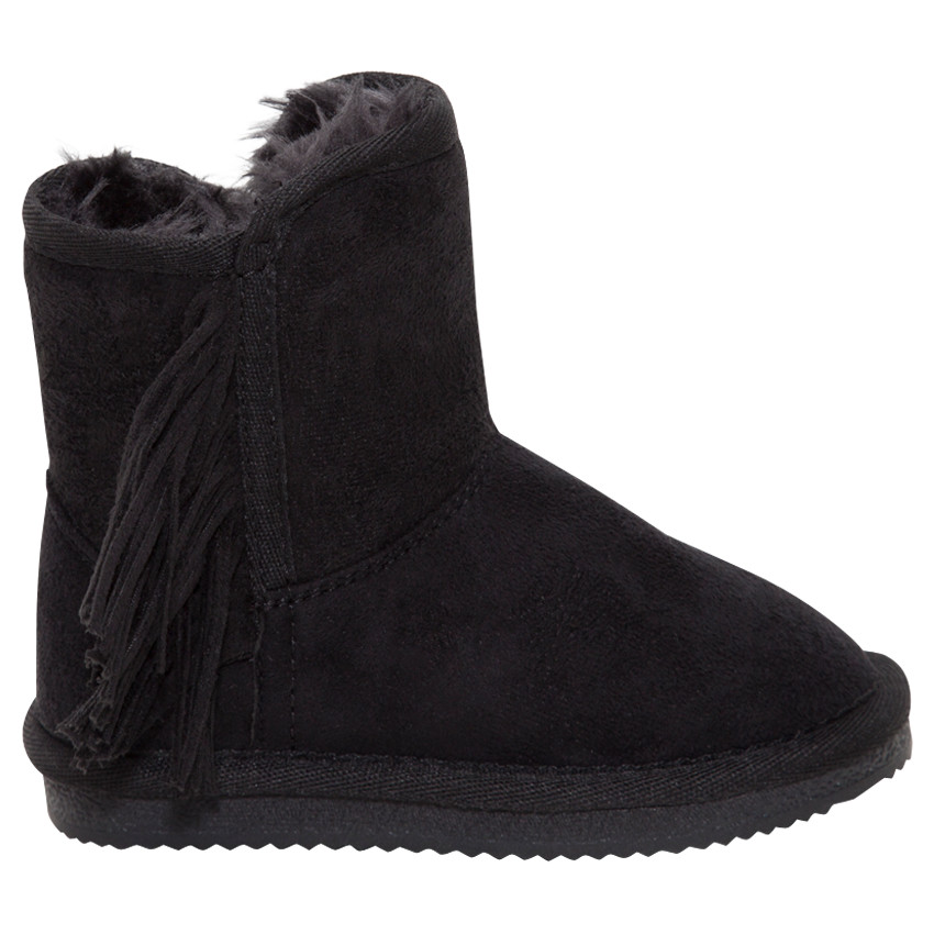 Gevoerde laarsjes vol met franjes en suède-effect van 28 tot 38 