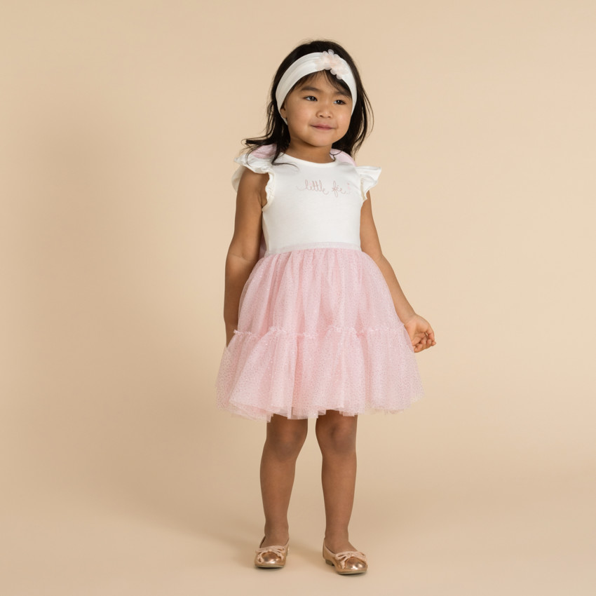 Jurk 2-in-1 effect met vlindervleugels voor meisjes 