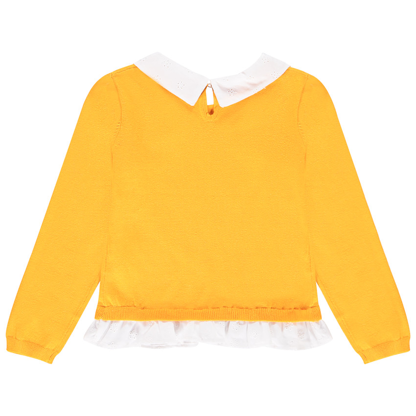 Pull en tricot effet 2 en 1 à col Claudine pour enfant fille 