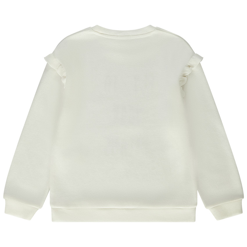 Sweat brodé en maille coupé-cousu pour fille 