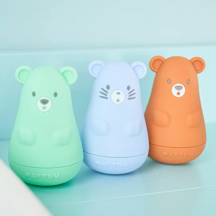 Badpseelgoed - set van 3 - Silicon - Karamel/Blauw/Mint 