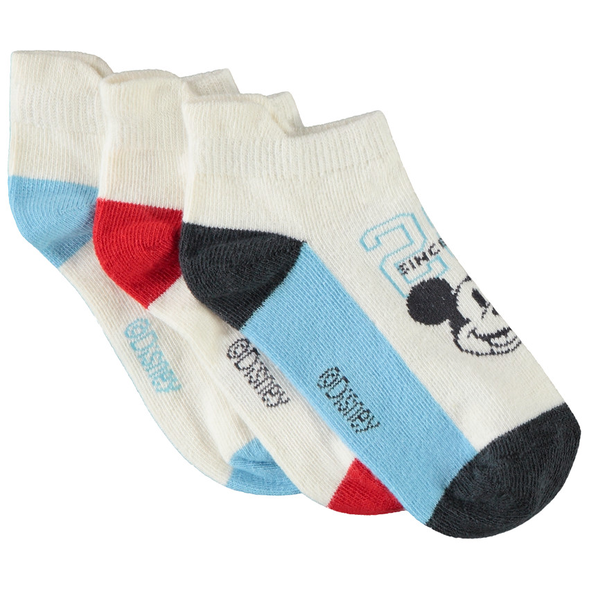Lot de 3 paires de chaussettes courtes Mickey Disney pour garçon 