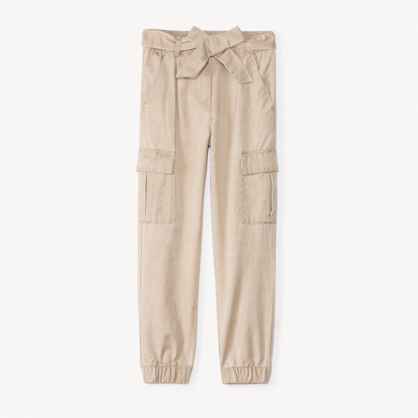 Cargo broek van twill met riem voor meisjes 