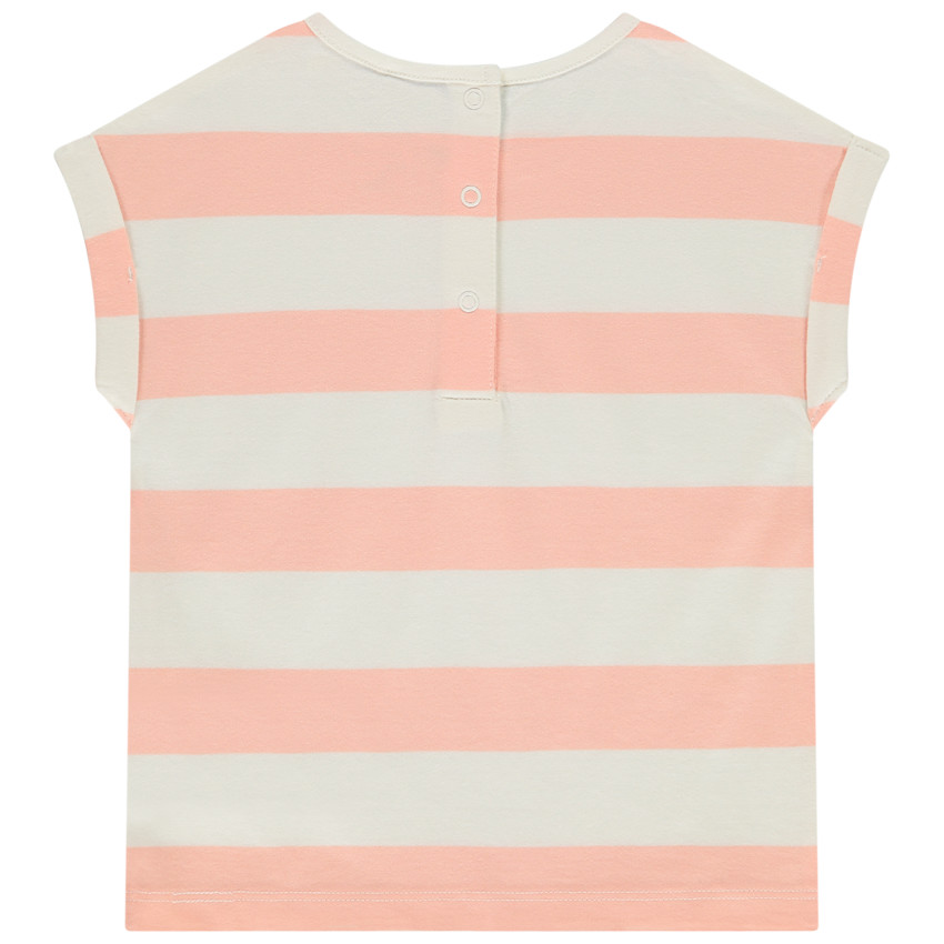 T-shirt met korte mouwen gestreept print Minnie Disney voor baby meisje 