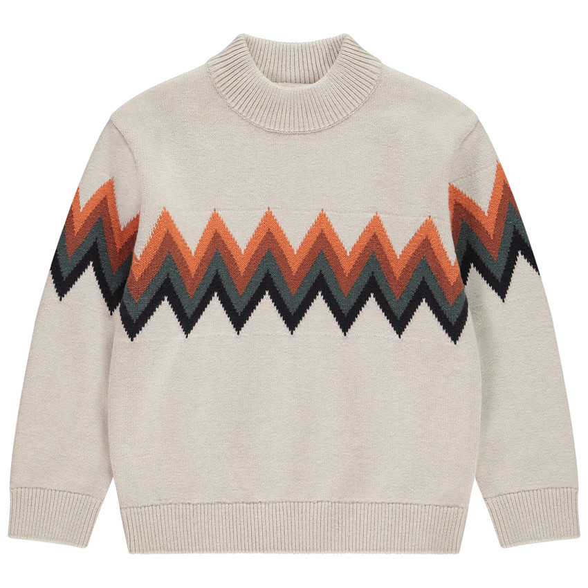 Pull à col montant et motif en jacquard pour garçon  
