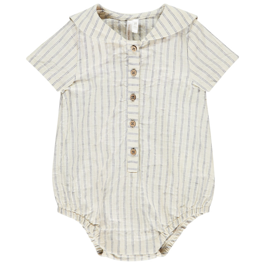 Korte mouwen gestreepte romper voor baby jongen 