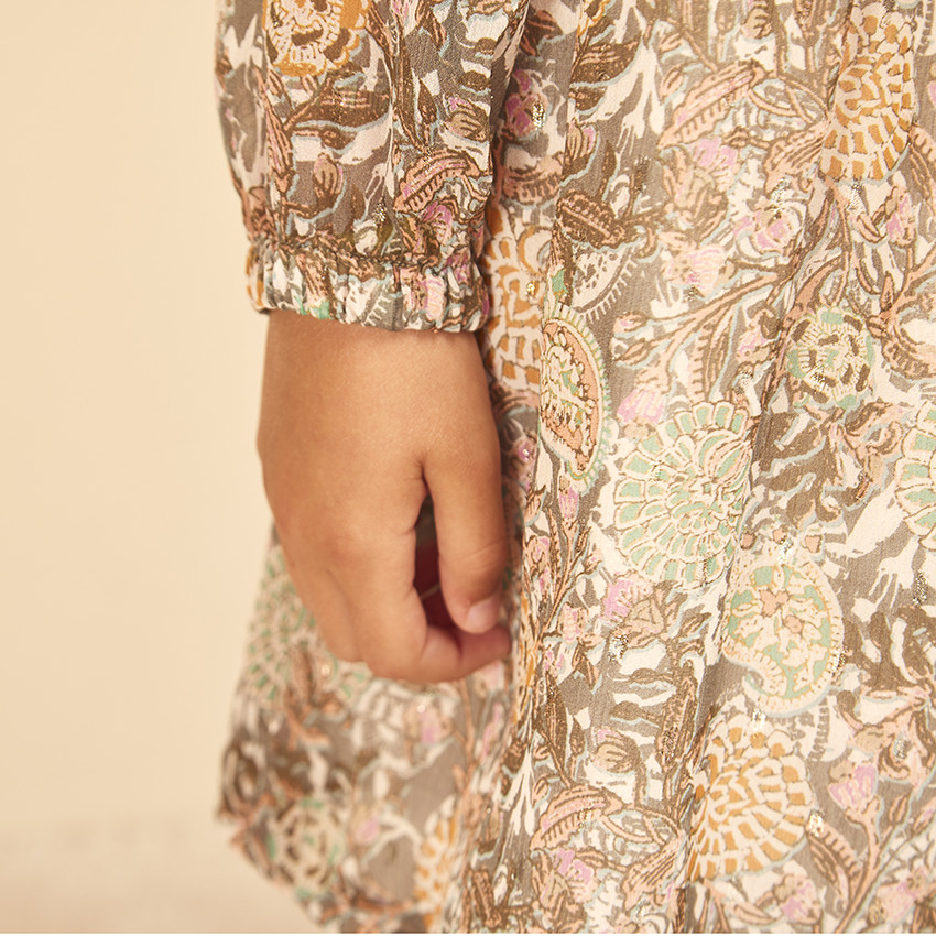 Robe en polyester imprimé fantaisie pour fille 