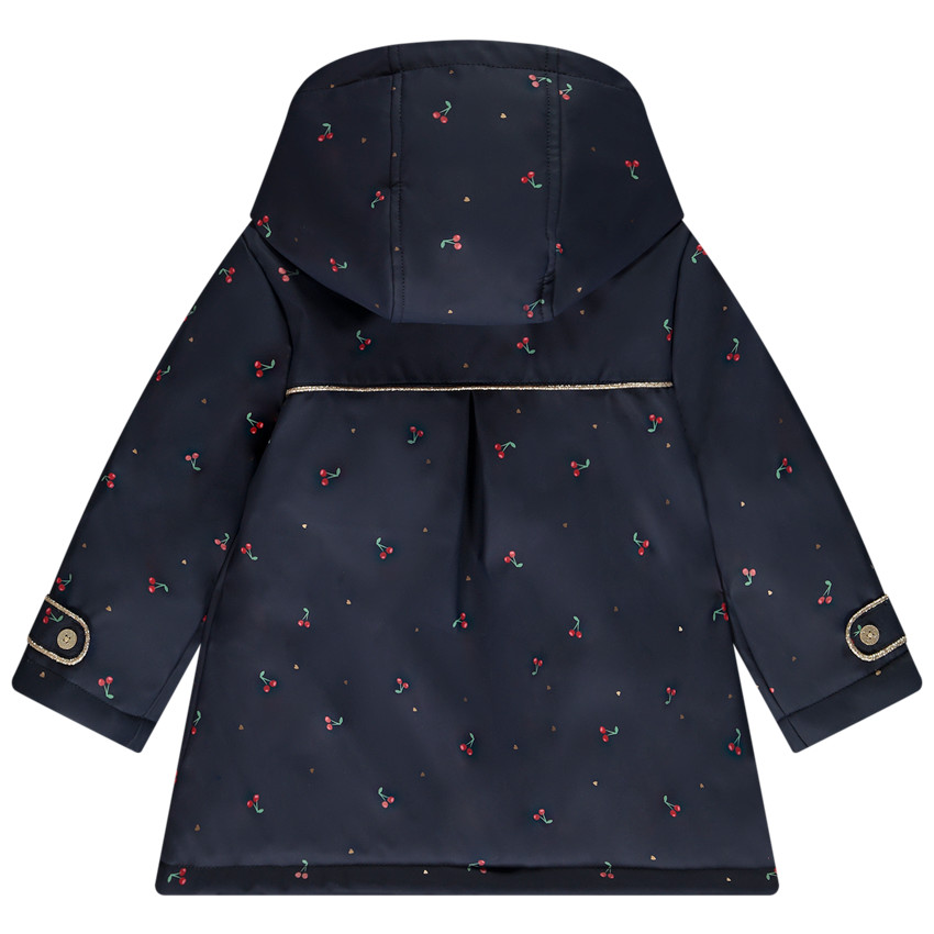 Parka met waterafstotende coating en kersenprint voor meisjes 
