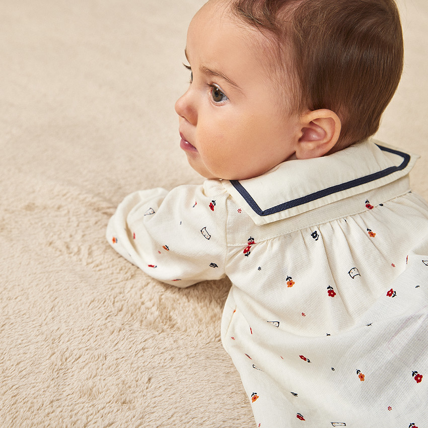 Ensemble avec tunique longue à col marin pour bébé fille 
