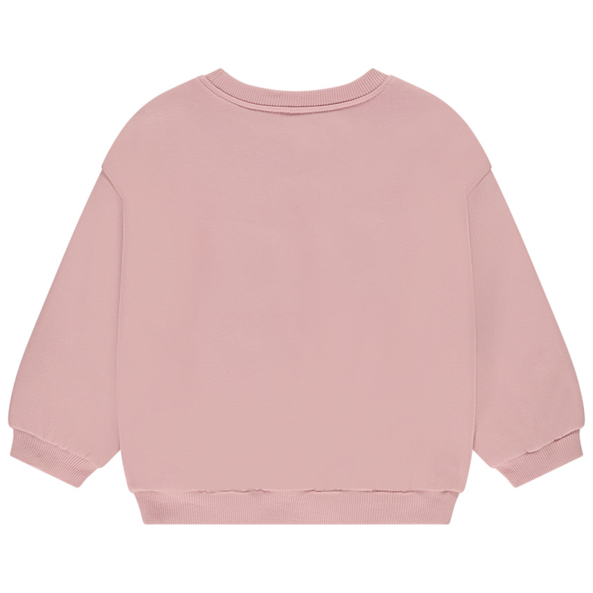Fleece sweatshirt met hart borduursel meisjes 