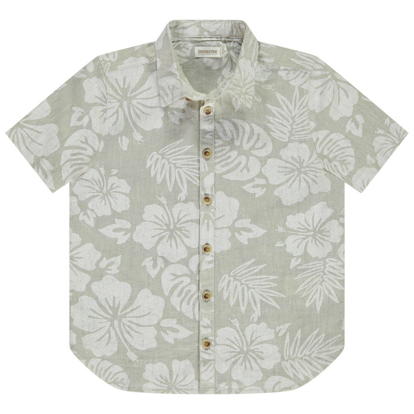 Chemise manches courtes imprimé tropical pour garçon 