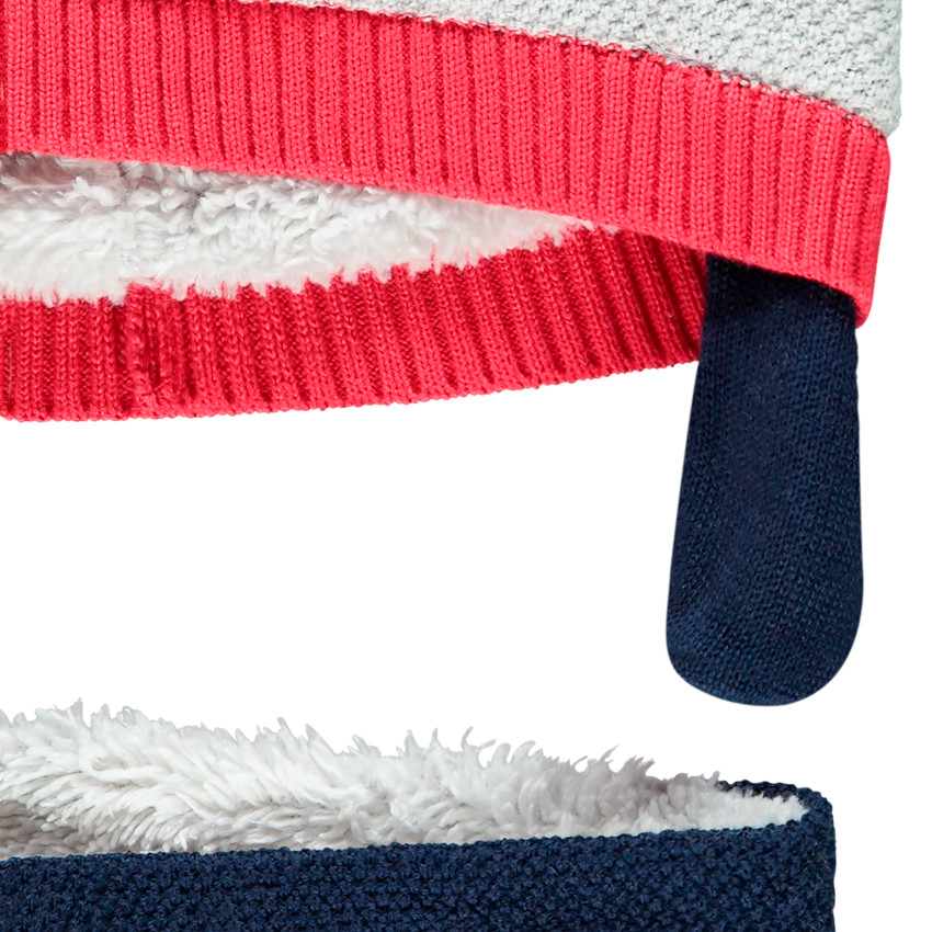 Ensemble bonnet et snood en tricot doublés sherpa 