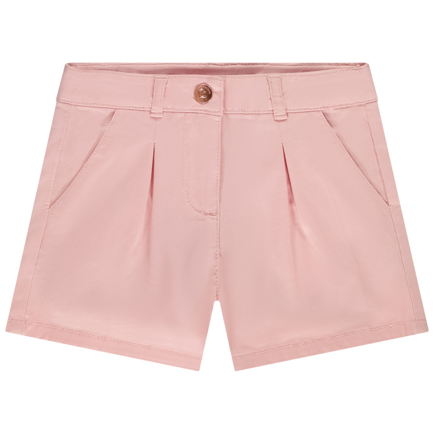 Short en twill uni effet pince pour fille 
