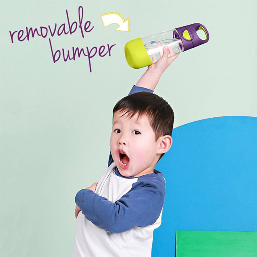 Gourde Tritan avec paille en silicone pour enfants 450ml Violette 9m+ 