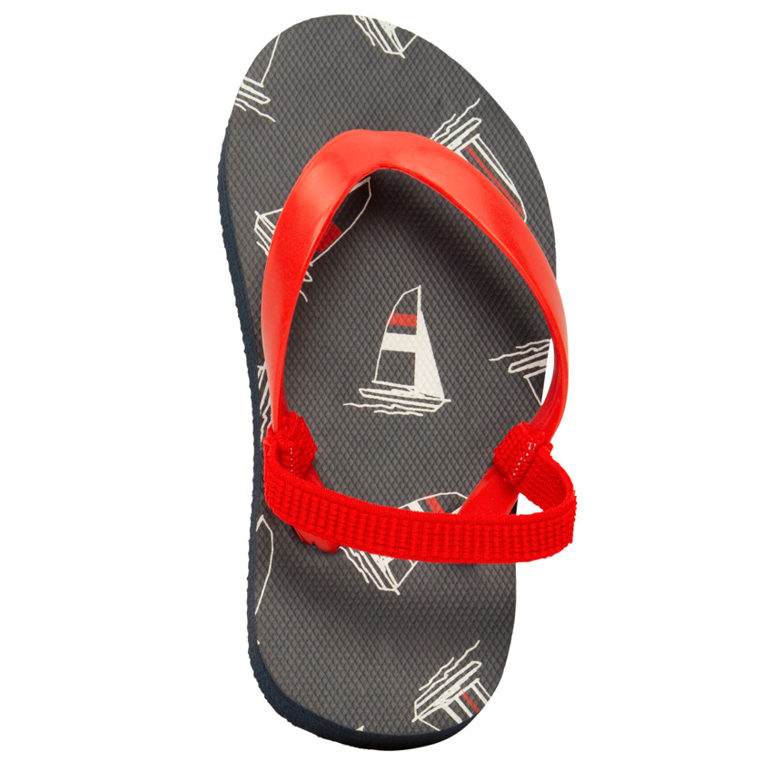 Tongs imprimé voiliers pour garçon avec lanière selon l'âge 