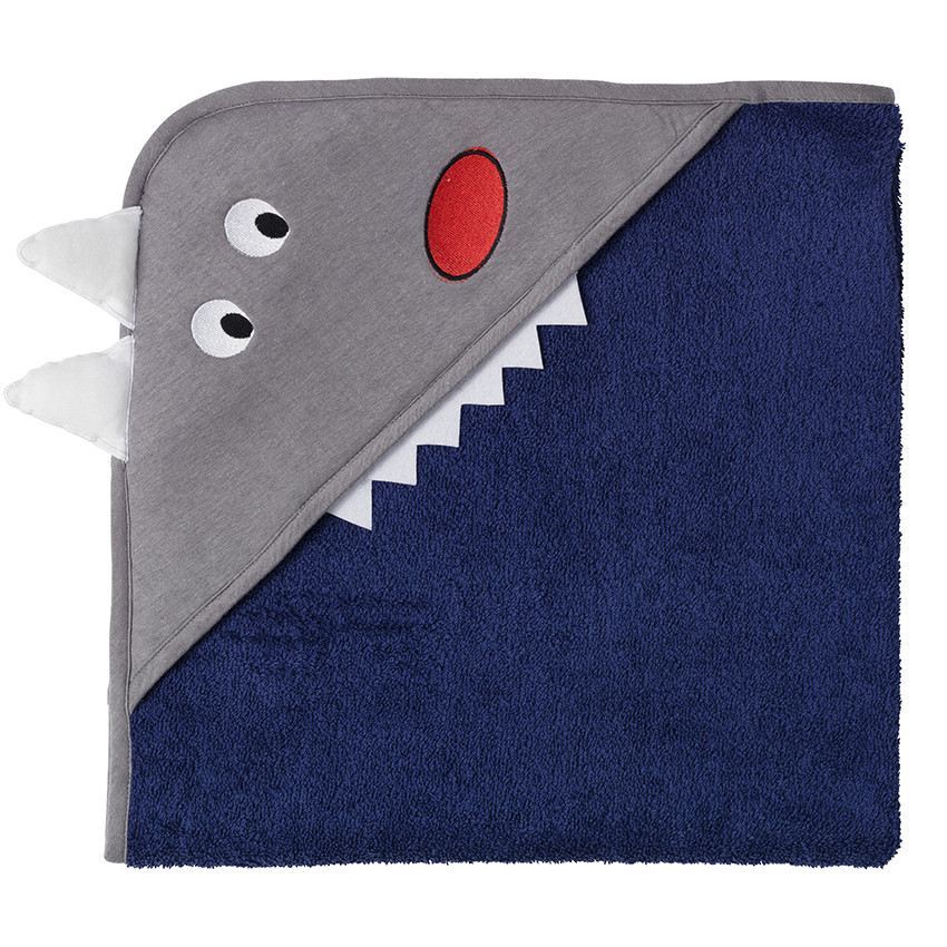 Cape de bain en éponge avec animal brodé 