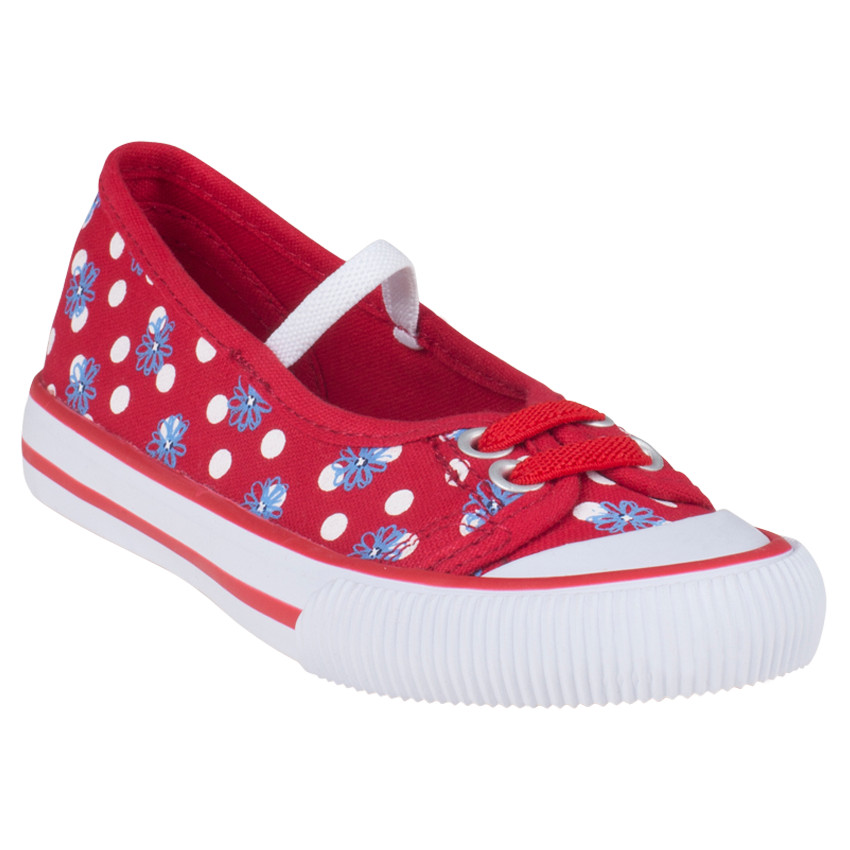 Babies rouges en toile imprimées fantaisie à élastique et lacets 