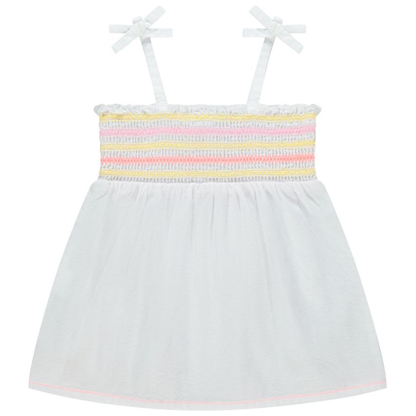 Tuniek met strikjes en geborduurde fruitjes 