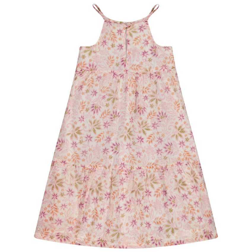 Robe longue volantée imprimé floral pour fille 