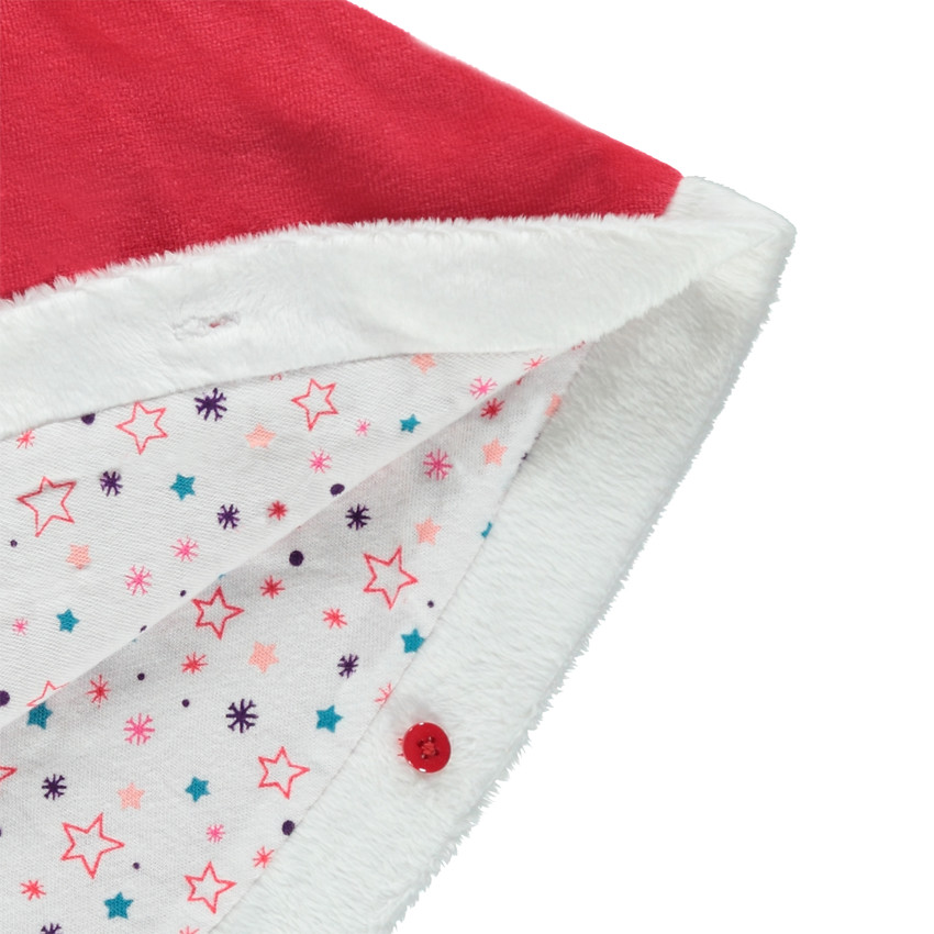 Kerstcape van velours met kap 