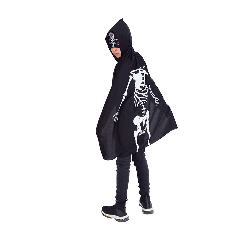 Déguisement masque + cape squelette 3-8 ans 