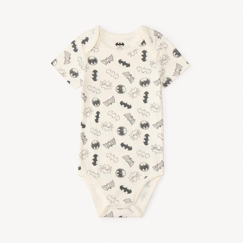 Set van 3 korte mouwen Batman Warner rompertjes voor babyjongens met verschillende openingen afhankelijk van de leeftijd. 