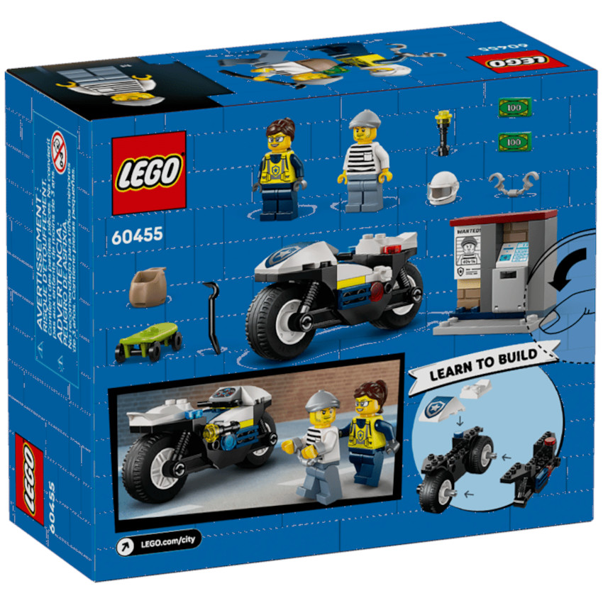 La course-poursuite en moto de police Lego City 