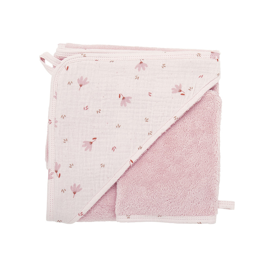 Cape de bain + gant de toilette Lovely Blossom 