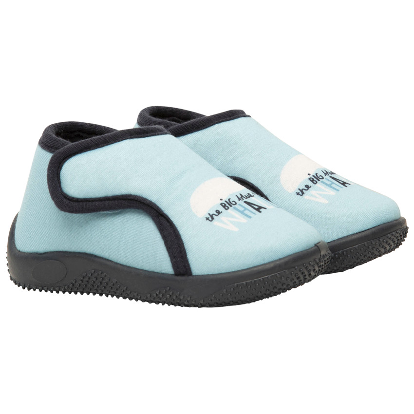 Chaussons forme bottillons double scratch print baleine pour bébé garçon 