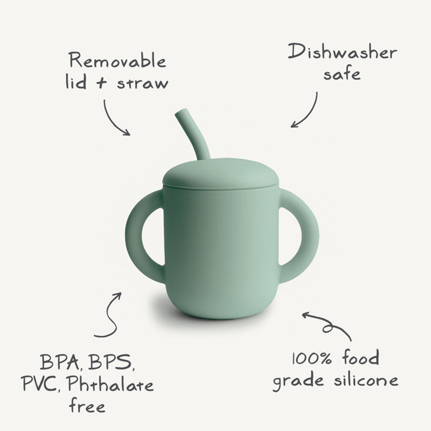 Tasse d’apprentissage en silicone avec paille Retro Cars 