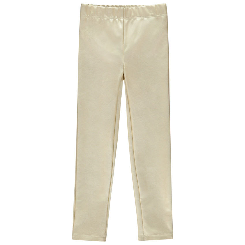Legging goud slim in kunstleer voor meisjes 