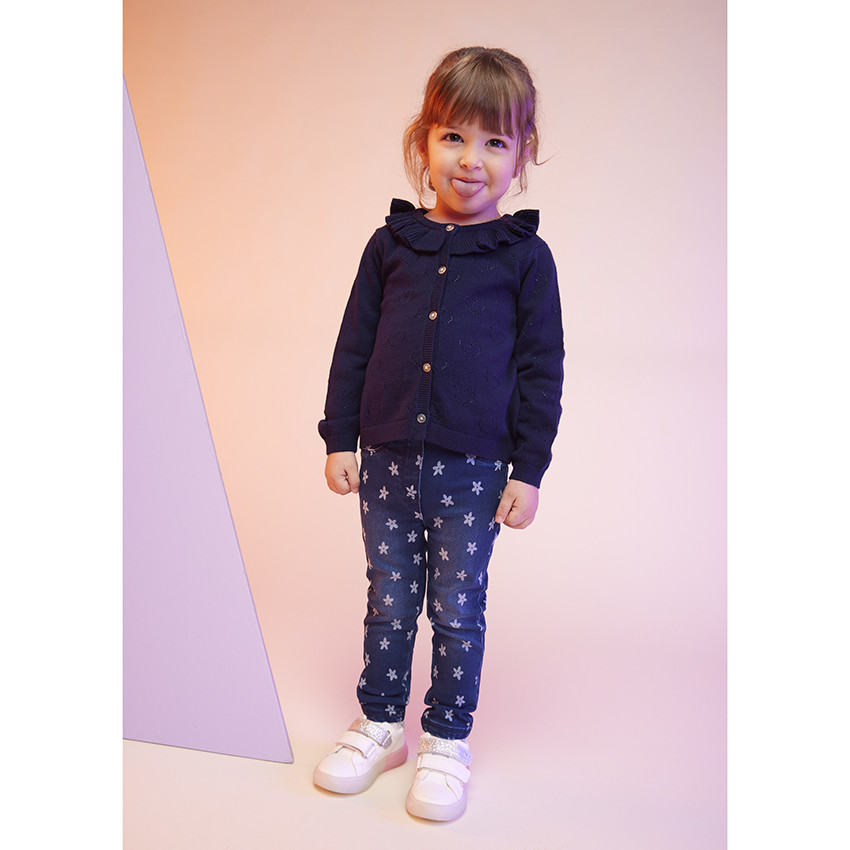 Jegging super stretch en twill imprimé fleurs pour bébé fille 