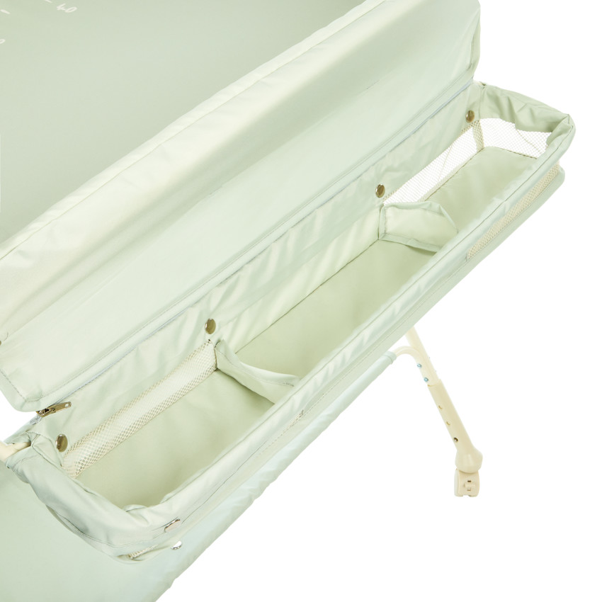 Table à langer pliable en tissu avec toise vert 