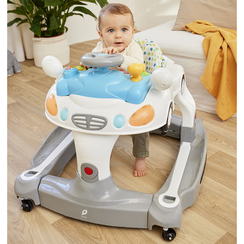 Trotteur 4 en 1 bleu/gris 