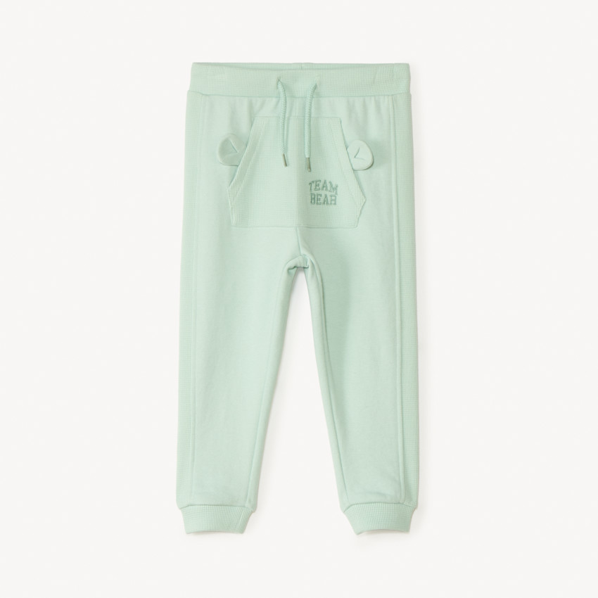 Jogging van unicolor fleece en honingraat voor babyjongens 