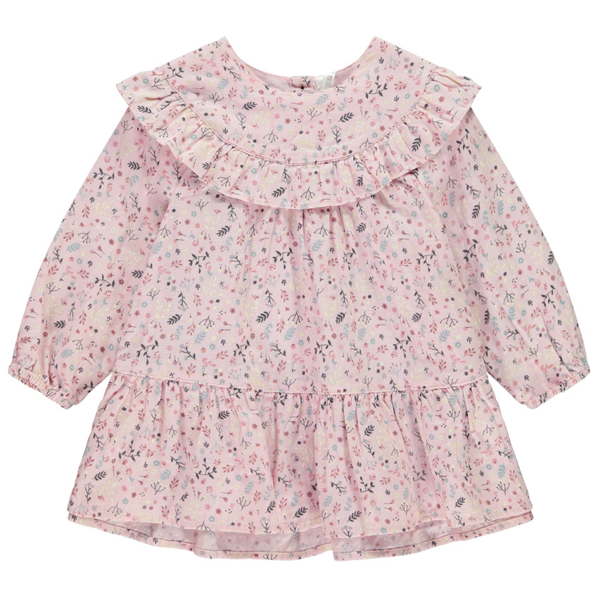 Tuniek met lange mouwen in voile met ruches voor meisjes 