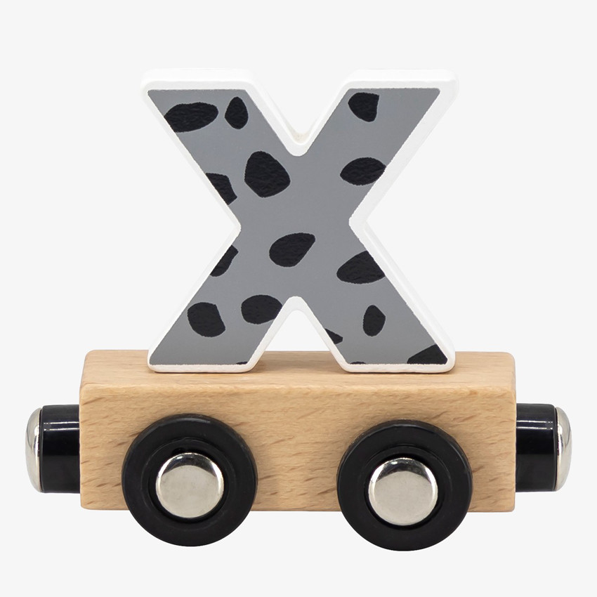 Lettre "X" en bois pour train coloré 