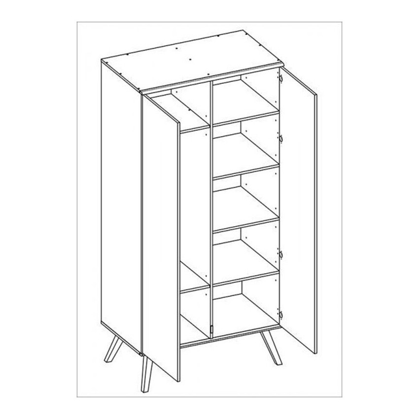 Armoire 2 portes Nature - Graphite / Bois 