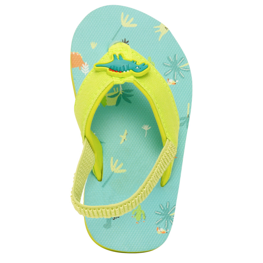 Tongs imprimé fantaisie et badge dinosaures pour bébé garçon 