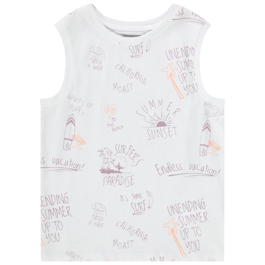 Débardeur en jersey imprimé fantaisie pour garçon 