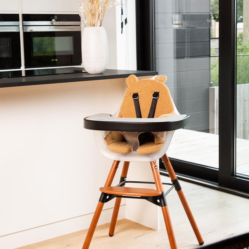 Coussin en peluche Teddy pour chaise haute Evolu brun 