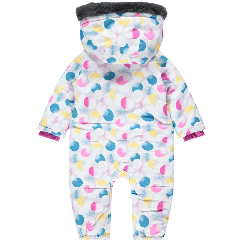 Skipak met contrasterende stippen en namaakbont 