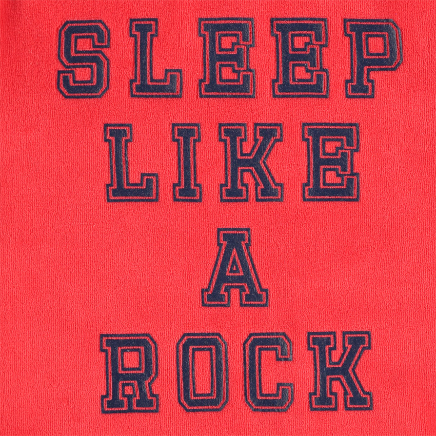 Pyjama en velours bicolore avec message printé 