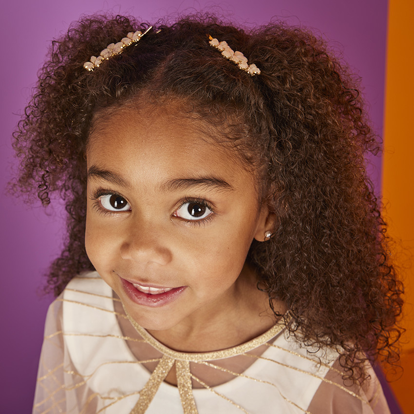 Set van 2 haarspeldjes met parelmoer bloemen voor meisjes 