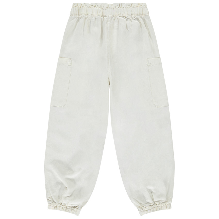 Pantalon ballon esprit cargo en toile unie pour fille 