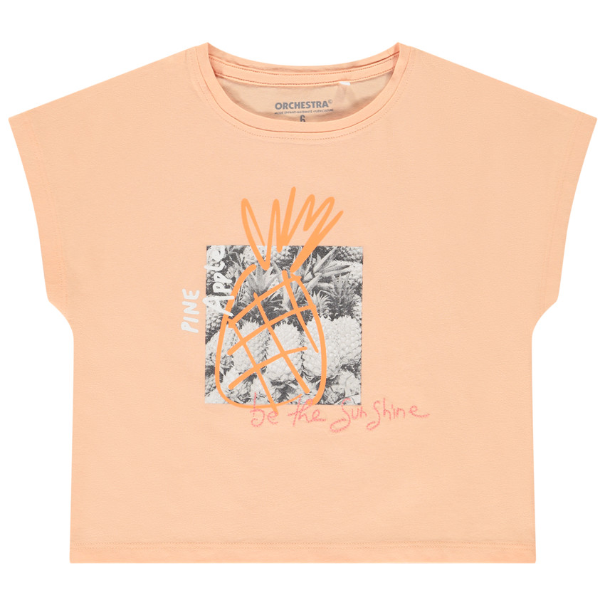 T-shirt met korte mouwen, doosvorm, met photoprint, voor meisjes 