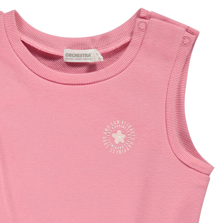 Combishort en molleton avec taille élastiquée pour fille 