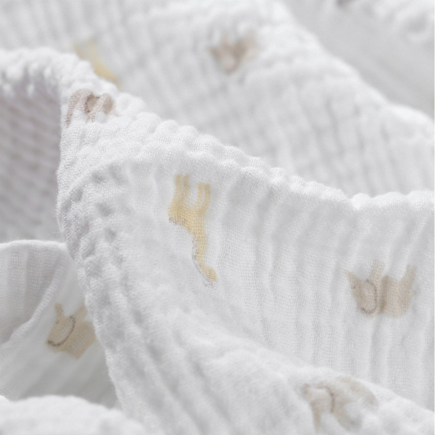 Lot de 3 langes en mousseline 70 x 70 cm Mini animaux 